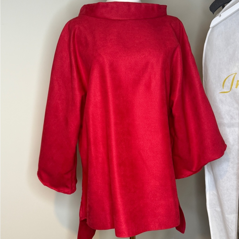 Caroline Ann Vibrant Red Bell Sleeve Sailor Collar Tunic